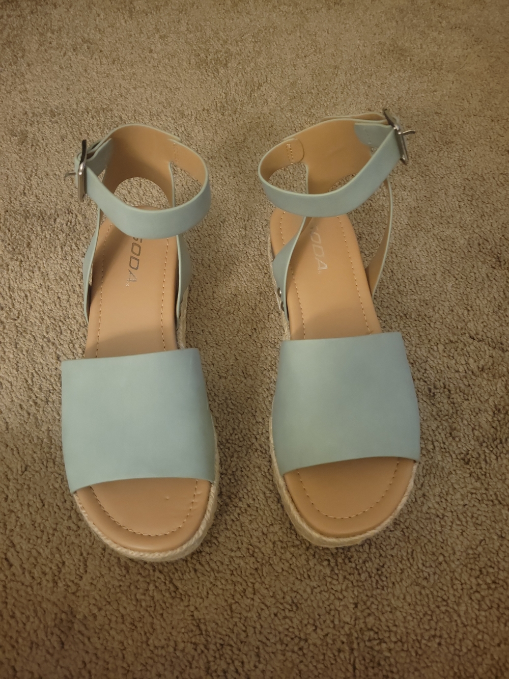Soda Pale Blue Ankle-Strap Espadrille Sandals
